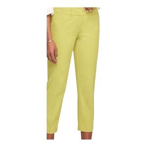 EUC Ann Taylor Factory Signature Crop Pants in Lime Orchid, Yellow, Size 6